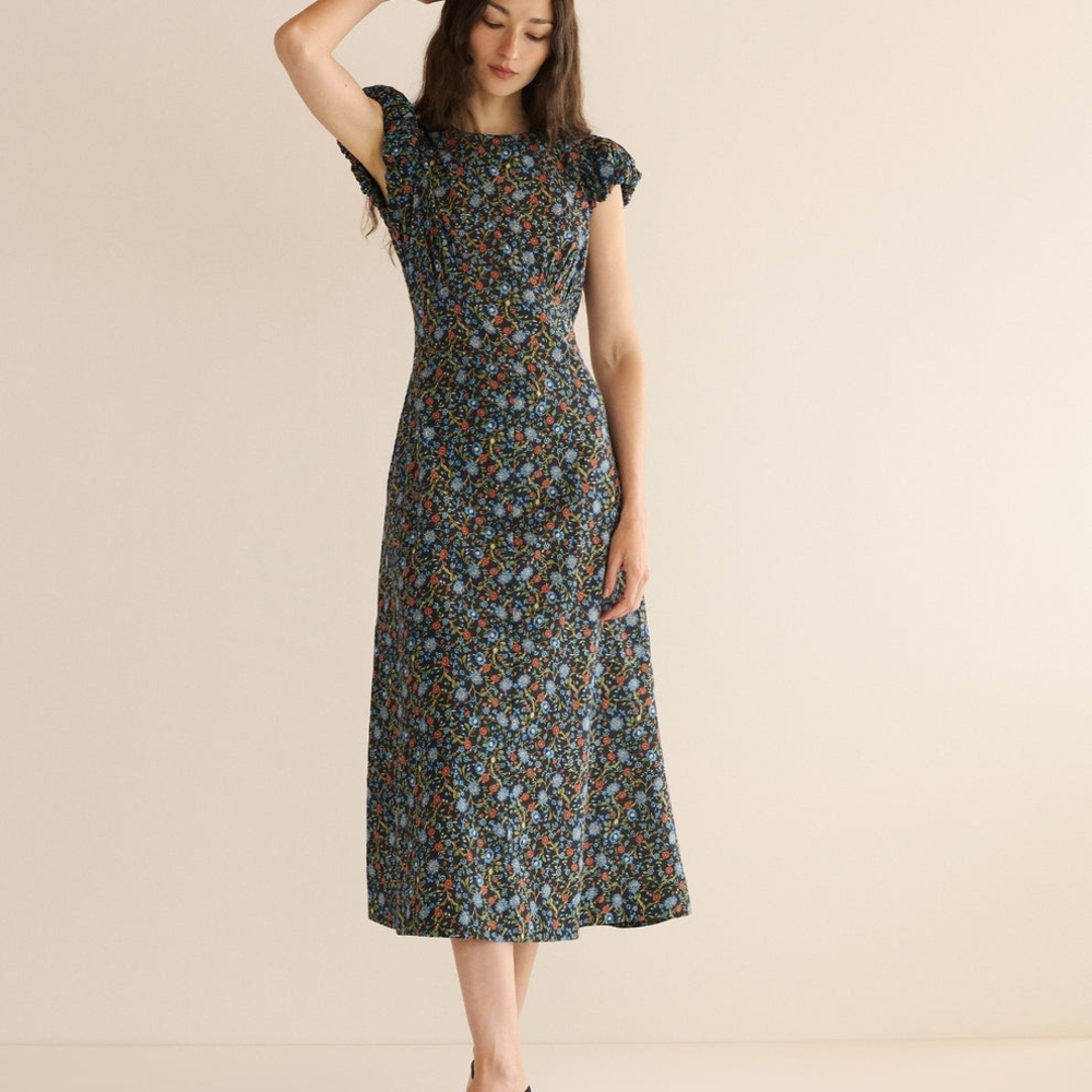 NWT Doen Rhodia Dress In Noir Prairie de Montagne - Picture 2 of 10